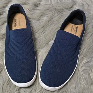 SONOMA Women's Blue Knit Slip On Sneakers Shoes Ortholite Eco Size 7 Medium